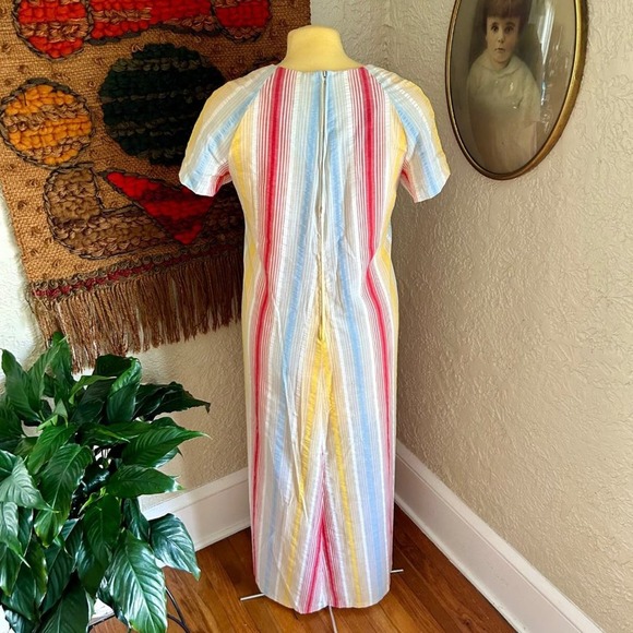 Vintage 1960s Alice of California Striped Kaftan Dress. Maxi Dress Caftan Dress, - Picture 12 of 16